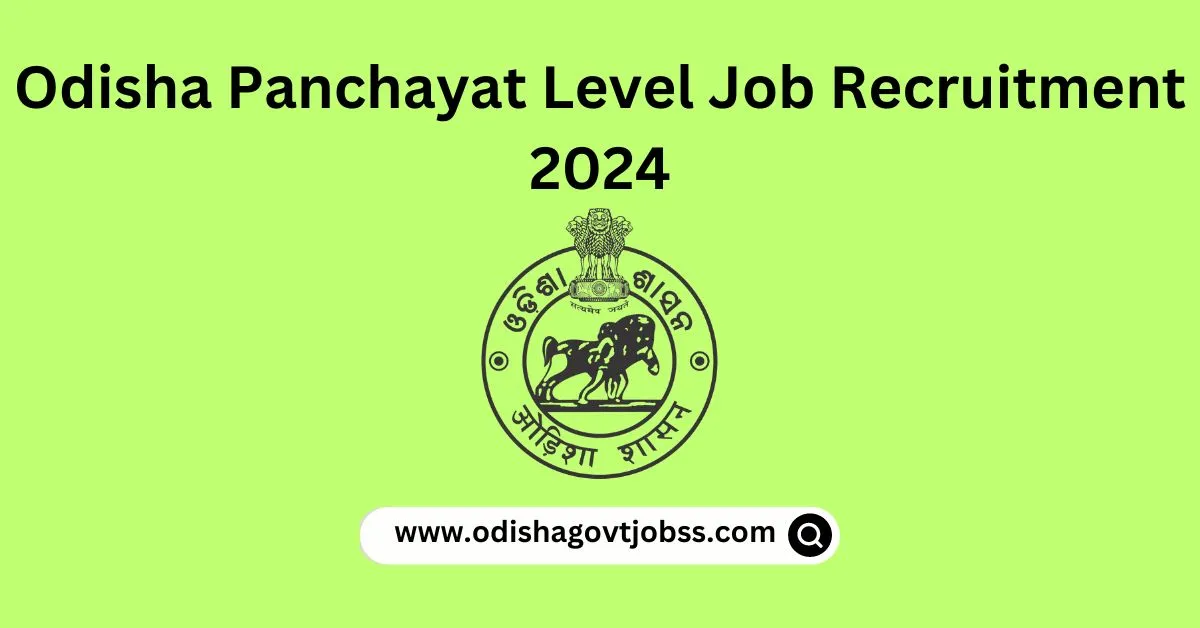 Odisha Panchayat Level Job Recruitment 2024
